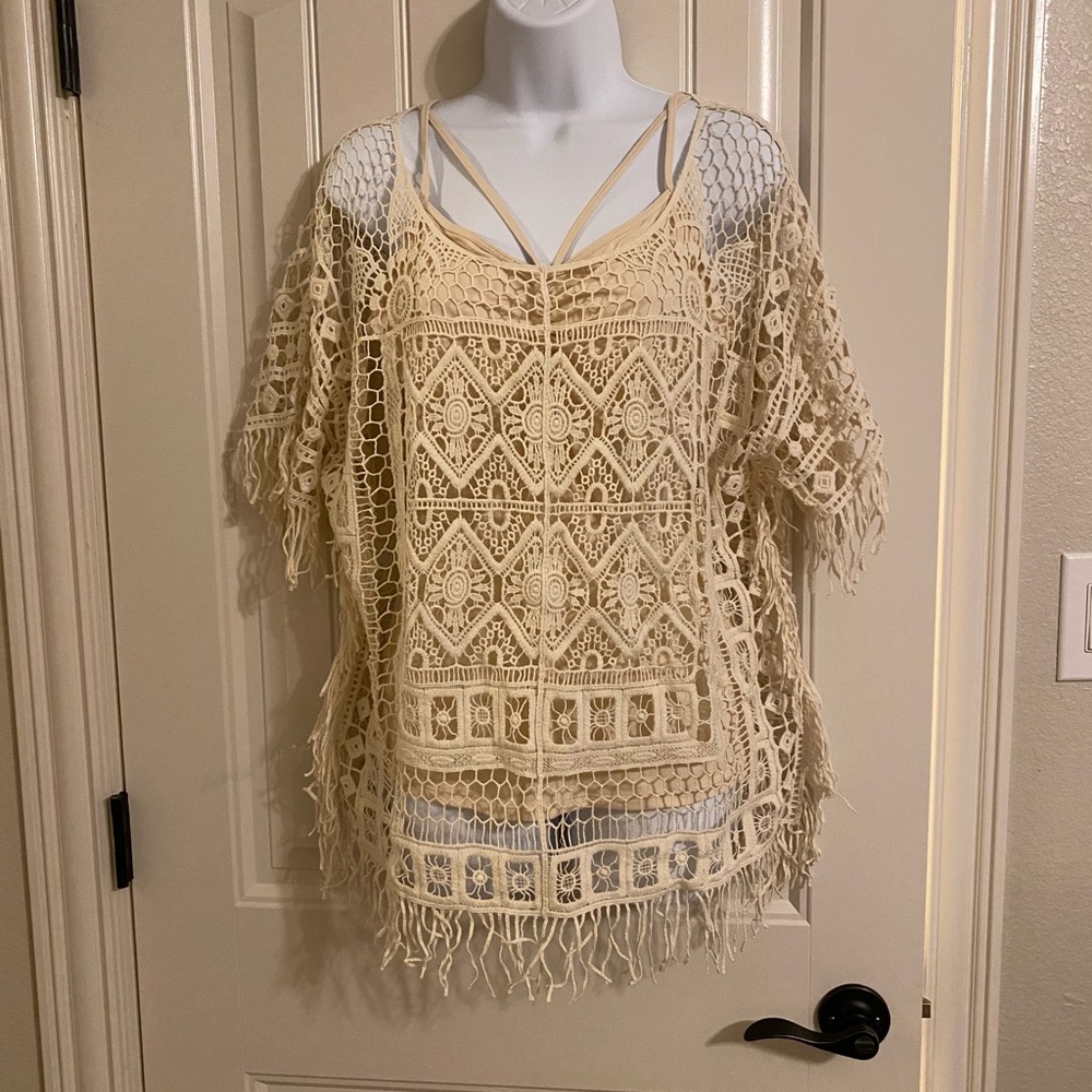 Cream poncho